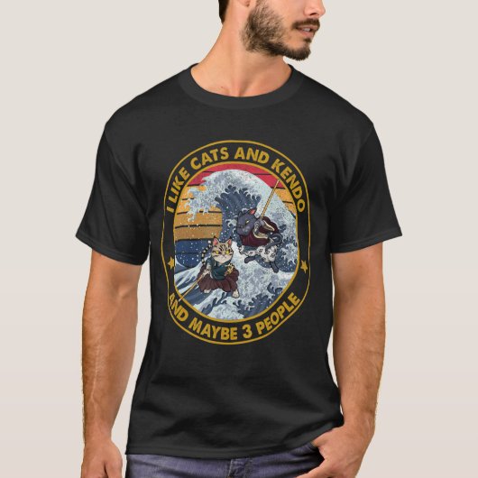 剣道キャットジャパン武術刀 Tシャツ (正面)
