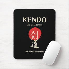 剣道 ヴィンテージ 赤 黒 マウスパッド