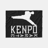 剣道 空手 日本 防衛 格闘家 コーチ 武道 フリースブランケット (正面(横))