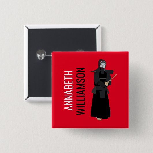 剣道 缶バッジ (正面&裏面)