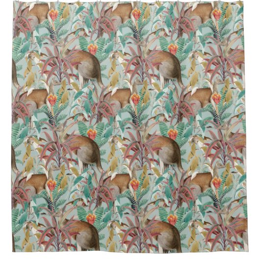 剣鶴パターン シャワーカーテン (正面)