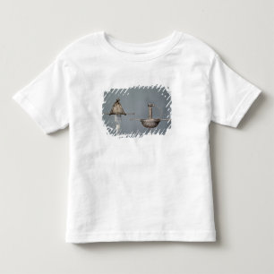 剣: のみで削られた鋼鉄のコップhiltedのレイピア トドラーTシャツ