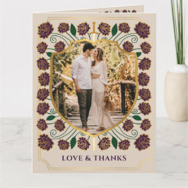 剣&シールド中世ファンタジーモノグラム結婚ズ サンキューカード