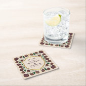 剣&シールド中世ファンタジーモノグラム結婚ズ スクエアペーパーコースター (インサイチュ)