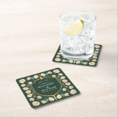 剣&シールド中世ファンタジーモノグラム結婚ズ スクエアペーパーコースター (インサイチュ)