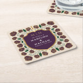 剣&シールド中世ファンタジーモノグラム結婚ズ スクエアペーパーコースター (アングル)