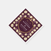 剣&シールド中世ファンタジーモノグラム結婚ズ スタンダードカクテルナプキン (角)