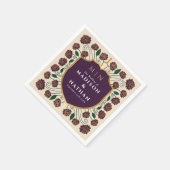 剣&シールド中世ファンタジーモノグラム結婚ズ スタンダードカクテルナプキン (角)