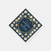 剣&シールド中世ファンタジーモノグラム結婚ズ スタンダードカクテルナプキン (角)