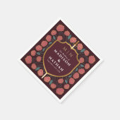 剣&シールド中世ファンタジーモノグラム結婚ズ スタンダードカクテルナプキン (角)