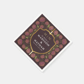 剣&シールド中世ファンタジーモノグラム結婚ズ スタンダードカクテルナプキン (角)