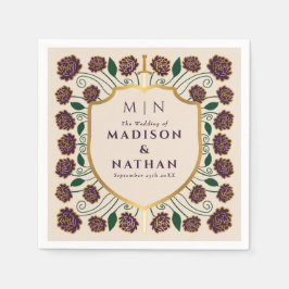 剣&シールド中世ファンタジーモノグラム結婚ズ スタンダードカクテルナプキン