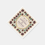 剣&シールド中世ファンタジーモノグラム結婚ズ スタンダードカクテルナプキン (角)