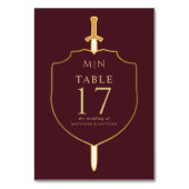 剣&シールド中世ファンタジーモノグラム結婚ズ テーブルナンバー (裏面)