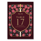 剣&シールド中世ファンタジーモノグラム結婚ズ テーブルナンバー (裏面)