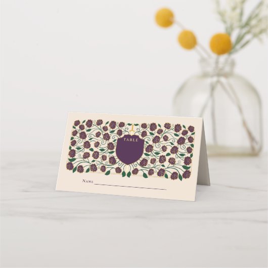 剣&シールド中世ファンタジーモノグラム結婚ズ プレイスカード (正面)