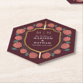 剣&シールド中世ファンタジーモノグラム結婚ズ ペーパーコースター (アングル)