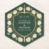 剣&シールド中世ファンタジーモノグラム結婚ズ ペーパーコースター (正面)