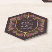 剣&シールド中世ファンタジーモノグラム結婚ズ ペーパーコースター (アングル)