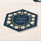 剣&シールド中世ファンタジーモノグラム結婚ズ ペーパーコースター (アングル)