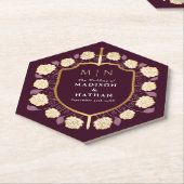 剣&シールド中世ファンタジーモノグラム結婚ズ ペーパーコースター (アングル)