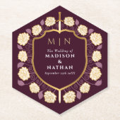 剣&シールド中世ファンタジーモノグラム結婚ズ ペーパーコースター (正面)