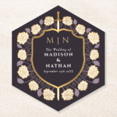 剣&シールド中世ファンタジーモノグラム結婚ズ ペーパーコースター (正面)