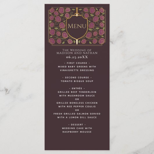 剣&シールド中世ファンタジーモノグラム結婚ズ メニュー (正面)