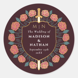 剣&シールド中世ファンタジーモノグラム結婚ズ ラウンドシール