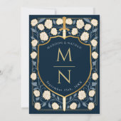 剣&シールド中世ファンタジーモノグラム結婚ズ 招待状 (裏面)