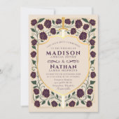 剣&シールド中世ファンタジーモノグラム結婚ズ 招待状 (正面)