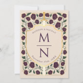 剣&シールド中世ファンタジーモノグラム結婚ズ 招待状 (裏面)