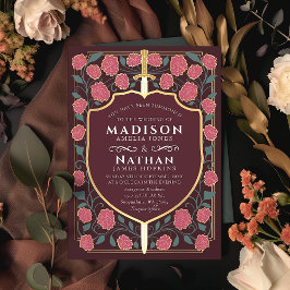 剣&シールド中世ファンタジーモノグラム結婚ズ 招待状