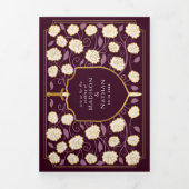 剣&シールド中世ファンタジー結婚の赤 三つ折り招待状 (カバー)