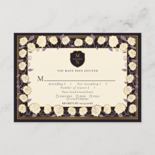 剣&シールド中世ファンタジー結婚式RSVP エンクロージャーカード