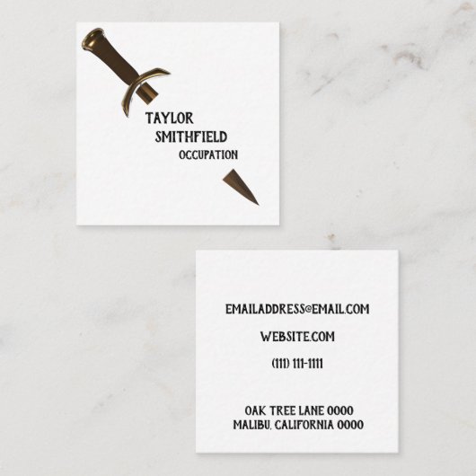 剣 スクエア名刺 (正面/裏面)