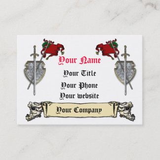 剣、盾および旗の名刺のテンプレート 名刺