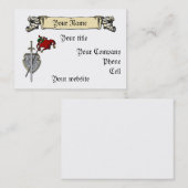 剣、盾および旗の名刺のテンプレート 名刺 (正面/裏面)