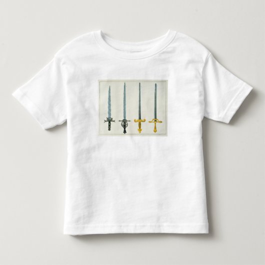 剣、「開発aの歴史からのプレート トドラーTシャツ (正面)