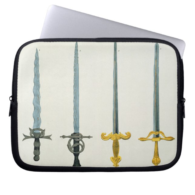 剣、「開発aの歴史からのプレート ラップトップスリーブ (正面)