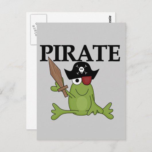 剣Tシャツとギフトを着たカエル ポストカード (正面/裏面)