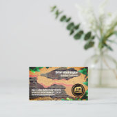 剥がれ石膏古れんが石壁石造 名刺 (スタンド正面)