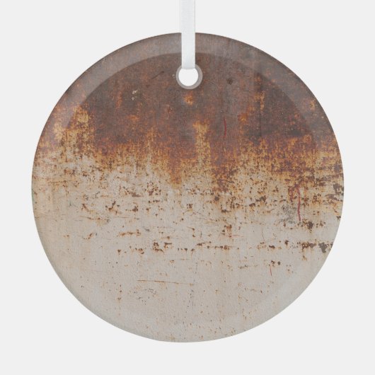 剥絵を描がれ、錆びた壁の質感。 ガラスオーナメント (正面)
