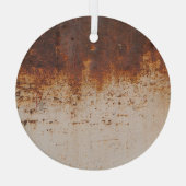 剥絵を描がれ、錆びた壁の質感。 ガラスオーナメント (裏面)