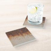 剥絵を描がれ、錆びた壁の質感。 ガラスコースター (アングル)