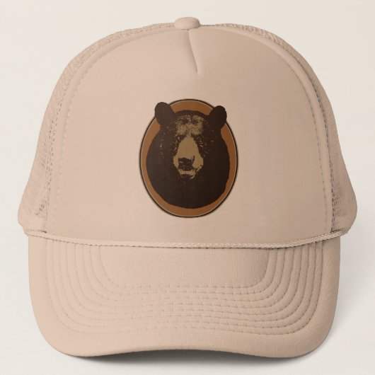 剥製のクマの頭のグラフィック キャップ (正面)
