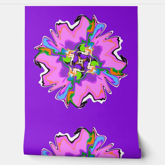 剥離とスティック壁紙16 – ピンクの花 壁紙 (ほどく)