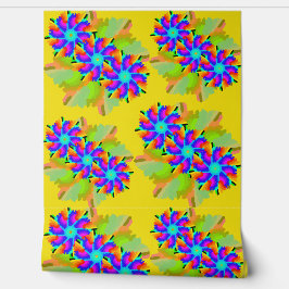 剥離とスティック壁紙4 – 黄色と花 壁紙