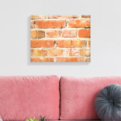 剥離クラッド付き古いレンガ壁 キャンバスプリント (インサイチュ (リビング))
