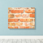 剥離クラッド付き古いレンガ壁 キャンバスプリント (インサイチュ (ウッドフロア))